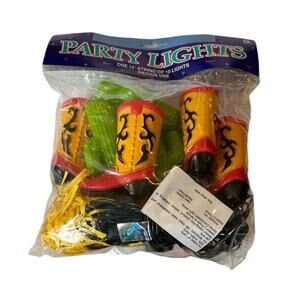 10 String lights Party Indoor cowboy boot cactus Mini Blow Molds Western NOS